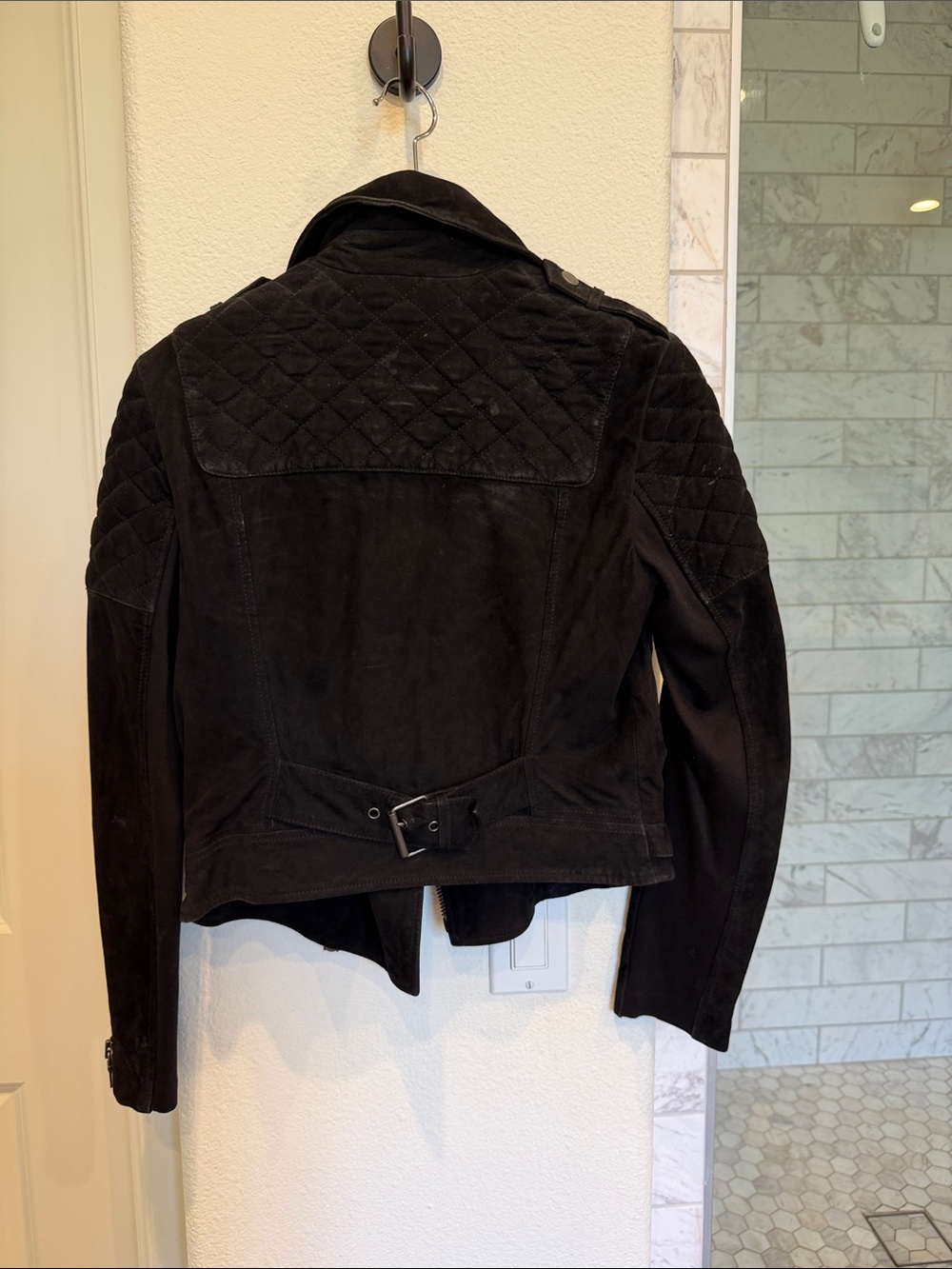 Alice + Olivia Black Suede Moto Jacket - Picture 5 of 7